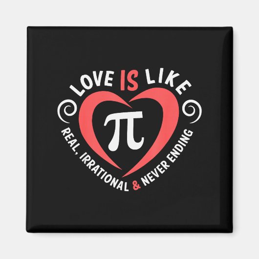 Liefde is als Pi Valentijnsdag T-shirt Funny Math Magneet (Voorkant)