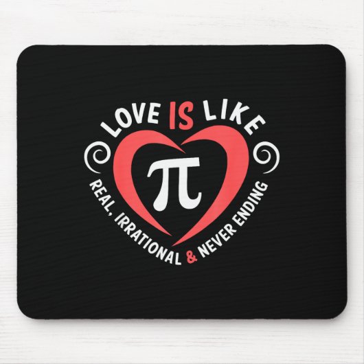 Liefde is als Pi Valentijnsdag T-shirt Funny Math  Muismat (Voorkant)