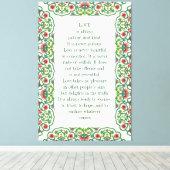 Liefde is altijd geduldig en aardig. Het is nooit Canvas Afdruk (Insitu (Houten vloer))