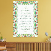 Liefde is altijd geduldig en aardig. Het is nooit Canvas Afdruk (Insitu (Woonkamer))