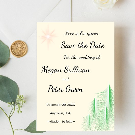 Liefde is altijdgroen save the date