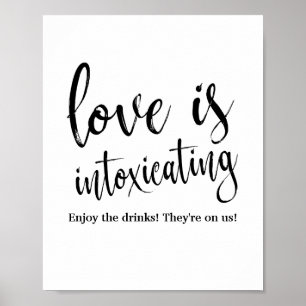 Liefde is Bedwelmend 8x10 Trouw Bar Bord Poster