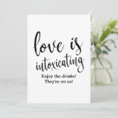 Liefde is Bedwelmend Betaalbaar Huwelijksbar-bord Kaart (Staand voorkant)