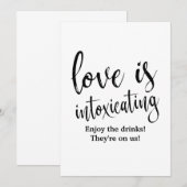 Liefde is Bedwelmend Betaalbaar Huwelijksbar-bord Kaart (Voorkant / Achterkant)