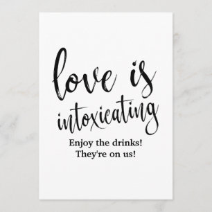Liefde is Bedwelmend Betaalbaar Huwelijksbar-bord Kaart
