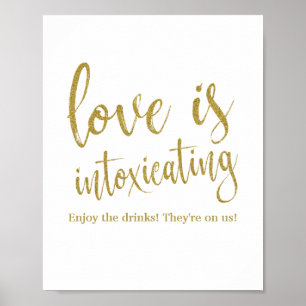 Liefde is bedwelmende glitter 8x10 trouwbord poster