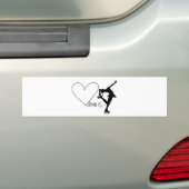 Liefde is beeldschaatsen, meisjesskater en hart bumpersticker (Op auto)