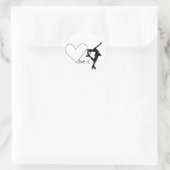 Liefde is beeldschaatsen, meisjesskater en hart ronde sticker (Tas)