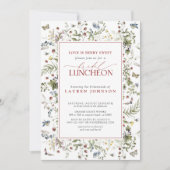 Liefde is Berry Sweet Elegant Bloemen Bruids Lunch Kaart (Voorkant)