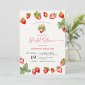 Liefde is Berry Sweet Vrijgezellenfeest Aardbei Kaart (Staand voorkant)