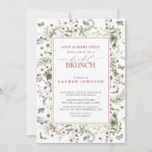 Liefde is Berry Sweet Wildflower Rode Bruids Brunc Kaart (Voorkant)