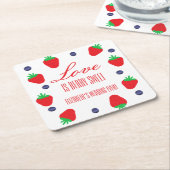 Liefde Is Bes Zoete Bruiloft Fruit Shower Kartonnen Onderzetters (Schuin)