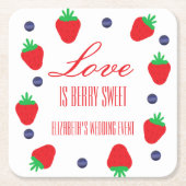 Liefde Is Bes Zoete Bruiloft Fruit Shower Kartonnen Onderzetters (Voorkant)