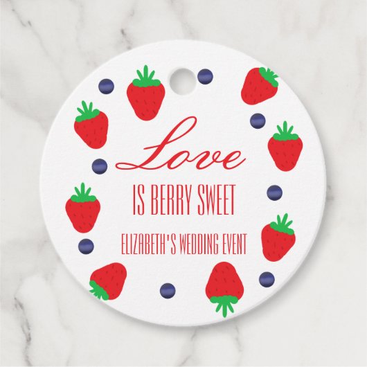 Liefde Is Bes Zoete Fruit Bruiloft Feest Bedankjes Labels (Voorkant)