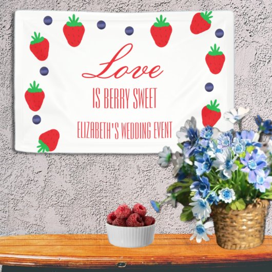 Liefde Is Bes Zoete Fruit Bruiloft Feest Spandoek