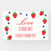 Liefde Is Bes Zoete Fruit Bruiloft Feest Spandoek (Horizontaal)