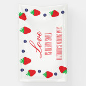 Liefde Is Bes Zoete Fruit Bruiloft Feest Spandoek (Verticaal)