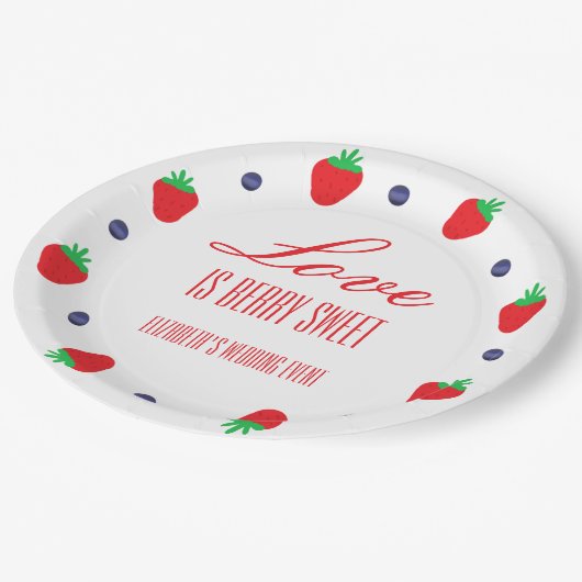 Liefde Is Bes Zoete Fruit Bruiloft Papieren Bordje (Gekanteld)