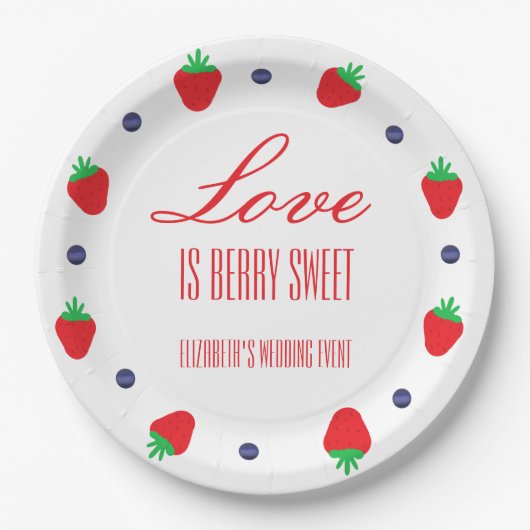 Liefde Is Bes Zoete Fruit Bruiloft Papieren Bordje (Voorkant)