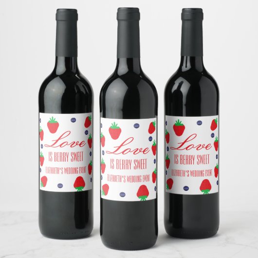 Liefde Is Bes Zoete Fruit Bruiloft Wijn Etiket (Flessen)