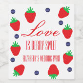 Liefde Is Bes Zoete Fruit Bruiloft Wijn Etiket (Enkel label)