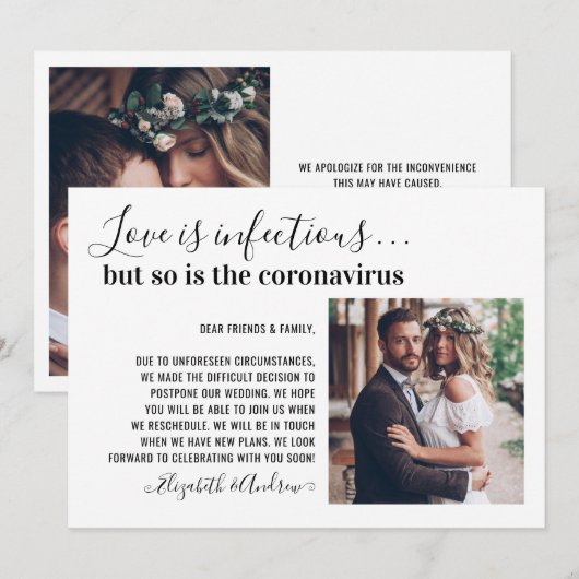 Liefde is besmettelijk 2 Foto Wijzigingsdatum Huwe Aankondiging (Voorkant / Achterkant)