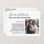 Liefde is besmettelijk Covid19 Foto Verander de da Aankondigingskaart (Voorkant / Achterkant)