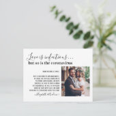 Liefde is besmettelijk Covid19 Foto Verander de da Aankondigingskaart (Staand voorkant)