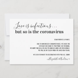 Liefde is Besmettelijk Covid19 Huwelijk Uitgesteld Aankondiging