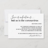 Liefde is Besmettelijk Covid19 Huwelijksuitstel Aankondiging (Voorkant)