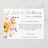 Liefde is besmettelijk Huwelijk Uitgesteld COVID19 Aankondigingskaart (Voorkant)