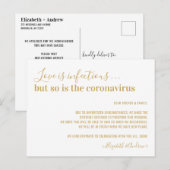 Liefde is besmettelijk Uitstel bruiloft Aankondigingskaart (Voorkant / Achterkant)