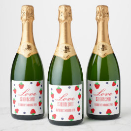 Liefde is Bessie Zoete Fruit Bruiloft Feest Sparkling Wijnetiket