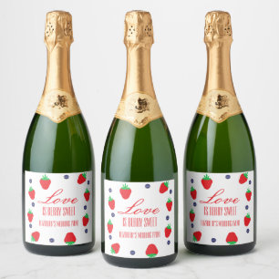 Liefde is Bessie Zoete Fruit Bruiloft Feest Sparkling Wijnetiket