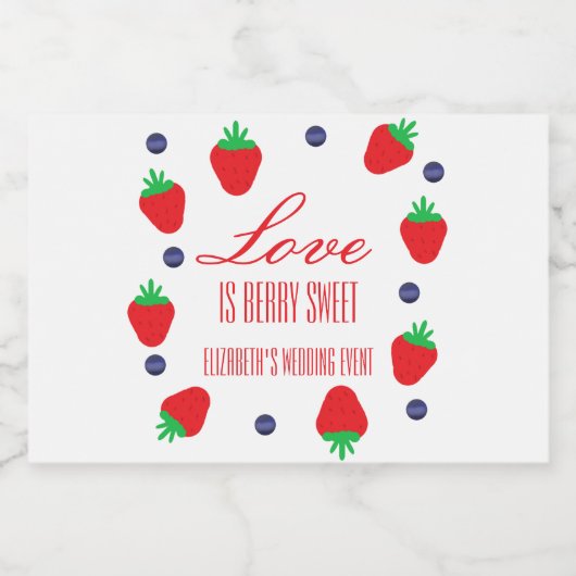 Liefde Is Bessie Zoete Fruit Bruiloft Likeurfles Etiket (Enkel label)