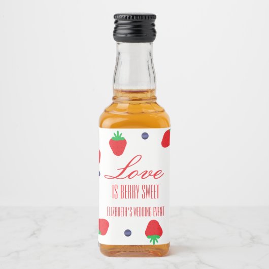 Liefde Is Bessie Zoete Fruit Bruiloft Likeurfles Etiket (Voorkant)