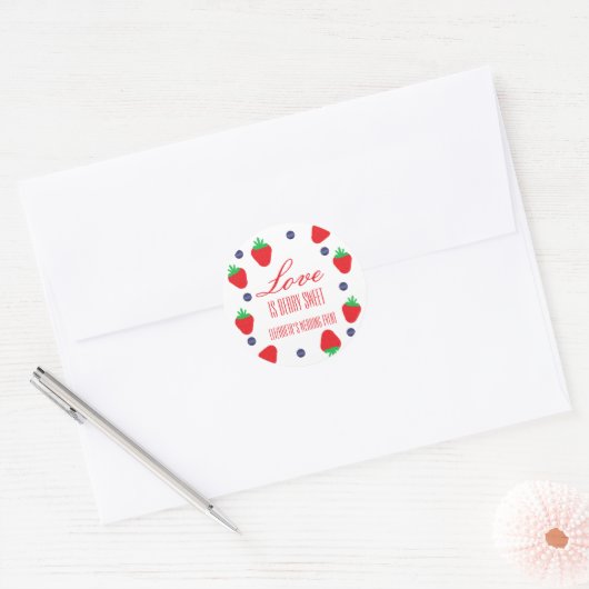 Liefde Is Bessie Zoete Fruit Bruiloft Ronde Sticker (Envelop)