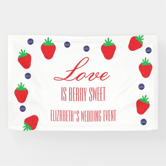 Liefde Is Bessie Zoete Fruit Bruiloft Spandoek (Horizontaal)