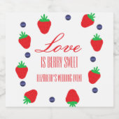 Liefde Is Bessie Zoete Fruit Bruiloft Sparkling Wijnetiket (Enkel label)