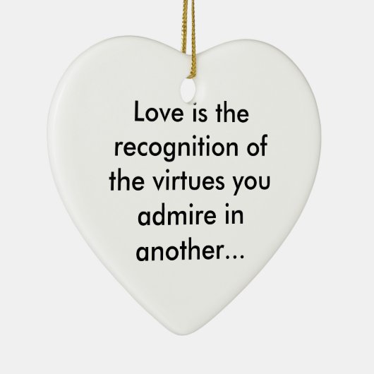 Liefde is bewondering keramisch ornament (Rechts)