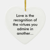 Liefde is bewondering keramisch ornament (Voorkant)