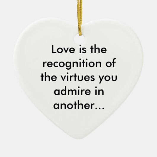Liefde is bewondering keramisch ornament (Voorkant)