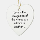 Liefde is bewondering keramisch ornament (Links)