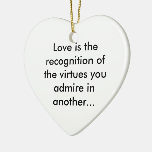 Liefde is bewondering keramisch ornament (Links)