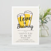 Liefde is Bier Bier BBQ Repetitie Diner Kaart (Staand voorkant)