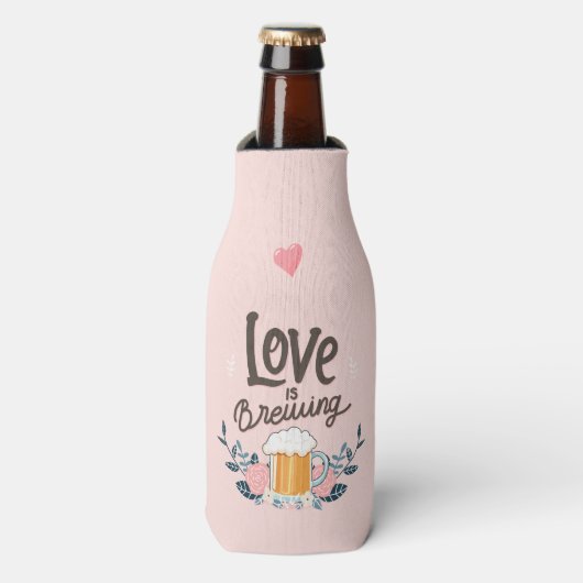 Liefde is bier brouwen flesjeskoeler (Fles Voorkant)