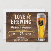 Liefde is Bierbrouwen Couple's Coed Shower Wood Kaart (Voorkant)