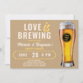 Liefde is Bierbrouwen Thema Couple's Coed Shower Kaart (Voorkant)