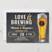 Liefde is Bierbrouwen Verlovingsfeest van het Bier Kaart (Voorkant)