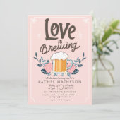 Liefde is bierbrouwen vrijgezellenfeest kaart (Staand voorkant)